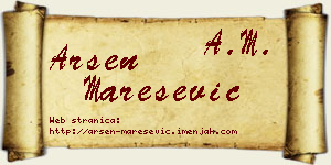 Arsen Marešević vizit kartica
